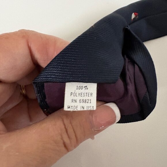 Ralph Marlin Vintage Tie Navy Golfer Putting Polyester Mens Necktie USA Office - Picture 5 of 7